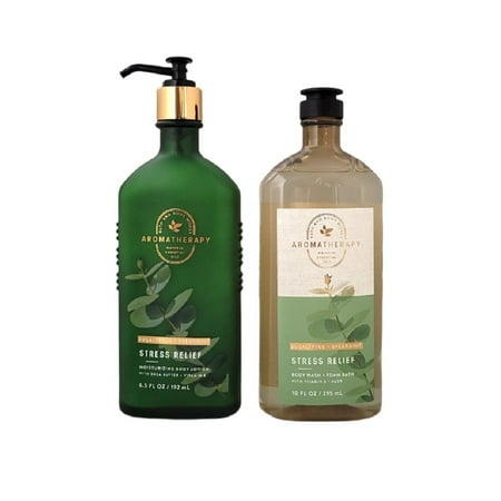 Bath & Body Works Stress Relief Eucalyptus Spearmint Aromatherapy Set Body Lotion & Body Wash