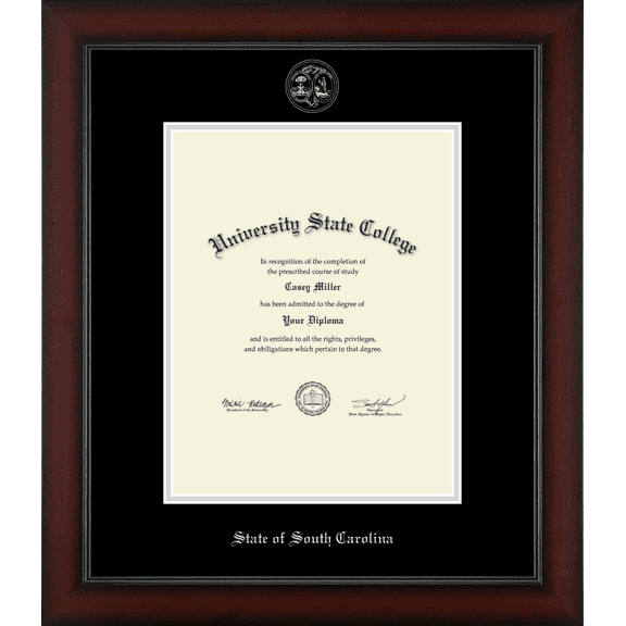 State of South Carolina Official State Seal Document Frame, Document Size 8.5" x 11"
