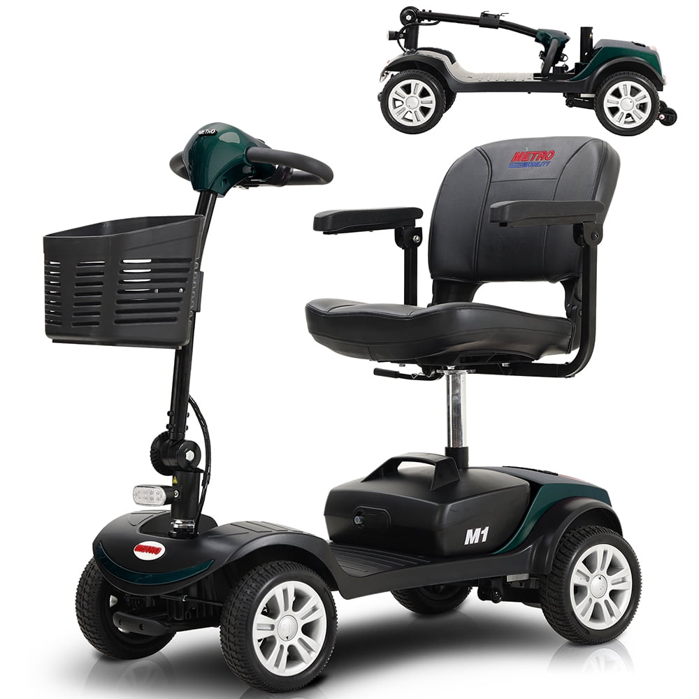 Mobility Scooter for Seniors, Motor Compact Motorized Electric Scooter Headlights, Anti-Tip wheels, Emerald Walmart.com