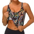 thumbnail image 3 of Balery Watercolor Romantic Paisley Sujetadores deportivos con espalda cruzada para mujer, acolchados, sin costuras, de alto impacto, ideales para yoga, gimnasio, entrenamiento y fitness.-X-Large, 3 of 8