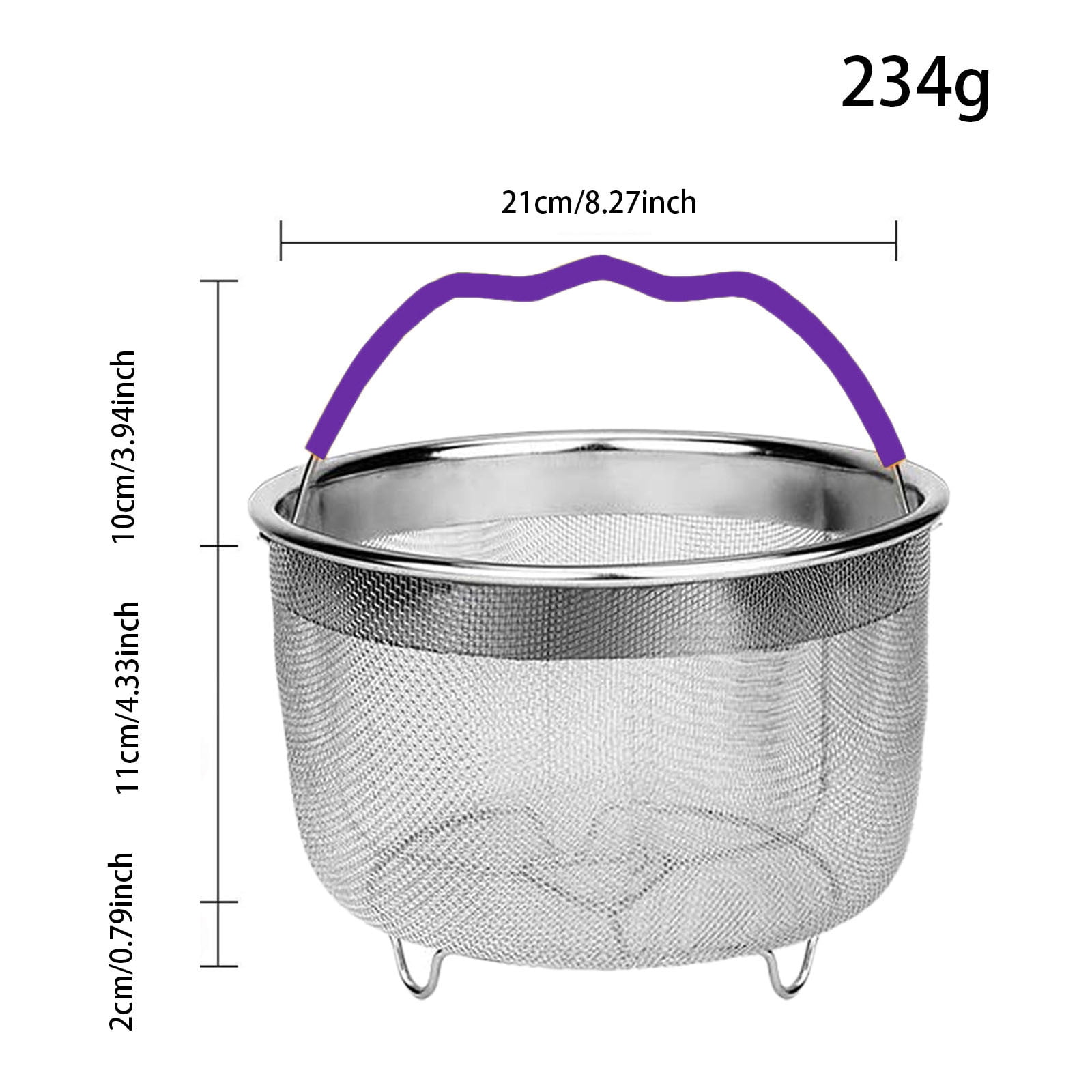 Heavy-Duty Steamer Basket Insert for Pots & Pressure Cookers, Stainless Steel Vegetable Egg Pasta Strainer with Silicone Handle - Universal Fit Kitchen Accessory for Healthy Cooking