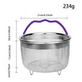 thumbnail image 2 of Home Decor Steamer Basket, Mesh Steaming Basket Stainless Steel Strainer and Insert for 6 qt quart Instant Pots Accessories, with Handle, fits IP Insta Pots, Instapot (Orange), 2 of 8