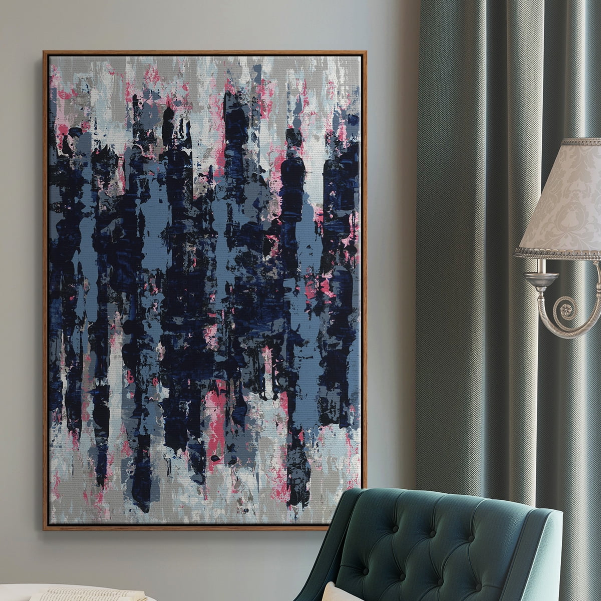 Veiled Heat Framed Premium Gallery Wrapped Canvas - Ready to Hang - 27 x 41 - Walnut Floating Frame