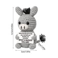 thumbnail image 3 of Handmade Crochet Donkey Doll Knitted Animal Figurine with Printed Message Card Small Desk Shelf Decorative Plush Style Accent, 3 of 4