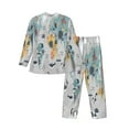 thumbnail image 2 of Bingfone Men'S Pajama Set 2 Piece Loungewear Pjs, Long Sleeve With Pajama Pants-The World Map With Cartoon Animals, 2 of 9