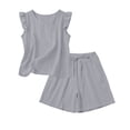 thumbnail image 5 of BODOAO Women's Fashion Jumpsuit Ruffle Sleeve Crew Neck Romper Drawstring Overalls with Pockets, Casual Summer Travel Beach Vacation One Piece Outfit for Daily Wear Outfit Light Ashy 3XL, 5 of 7