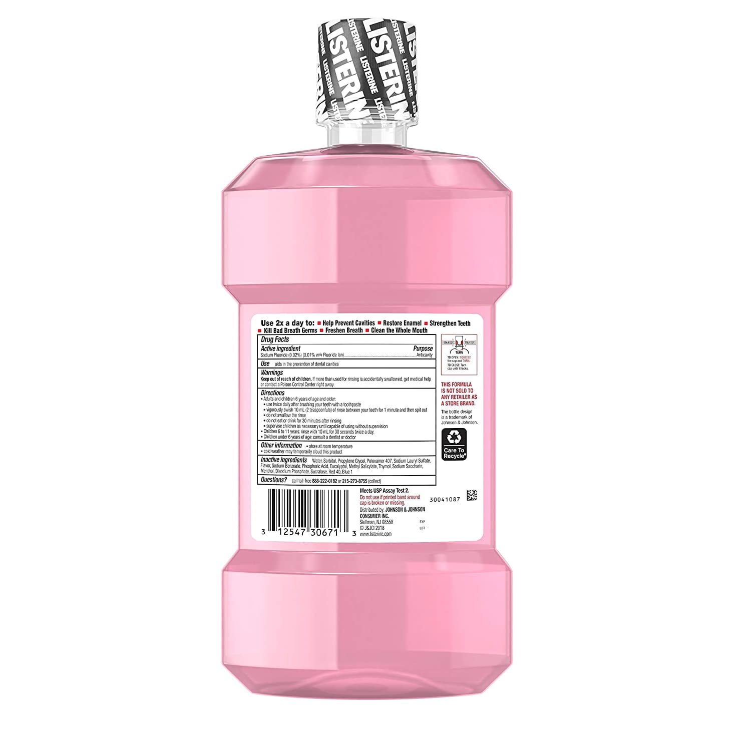 Listerine Total Care Zero Anticavity Mouthwash For Fresher Breath, Fresh Mint, 500 ml (Pack of 2)