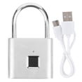 thumbnail image 2 of Electronic Padlock Zinc Alloy Padlock USB Rechargeable Keyless Padlock, Fingerprint Padlock, Padlock Cabinet for Backpack Luggage Anti-theft Silver,Black, 2 of 7