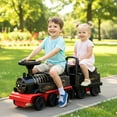 thumbnail image 2 of Gymax Ride on Train 6V Battery Powered Ride on Toy w/ Under-Seat Storage & Carriage Black, 2 of 10