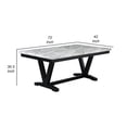 thumbnail image 5 of Benjara Oliver 72 Inch Dining Table With Faux Carrara Marble Top, White and Black, 5 of 5