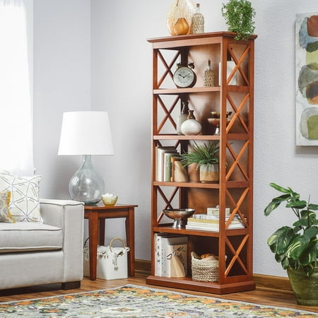 5 Tier Cherry - Belham Living Hampton 5-Tier Bookcase - Cherry