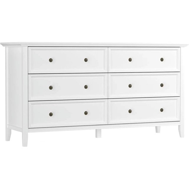 Dresser, 6 Drawer Wood Dresser, Solid Wood Chest of Drawers, Bedroom 6 Drawer Storage, Dresser My Lux Decor Round
