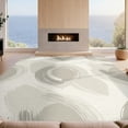 thumbnail image 2 of Design&I 8'x10' Washable Area Rug Beige Freeform Cream Motif Balanced Asymmetry Muted Palette Neutral for King Size Bedroom, Under Bed, Sleek Flatweave Pet Friendly, 2 of 7