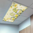 thumbnail image 2 of 1 Pack Summers Lemon Gnomes Fluorescent Light Covers for Ceiling Lights Farm Yellow Fruit Green leaf Gradient Magnetic Ceiling Light Covers Overhead Light Filters for Office Classroom Home, 2 of 9