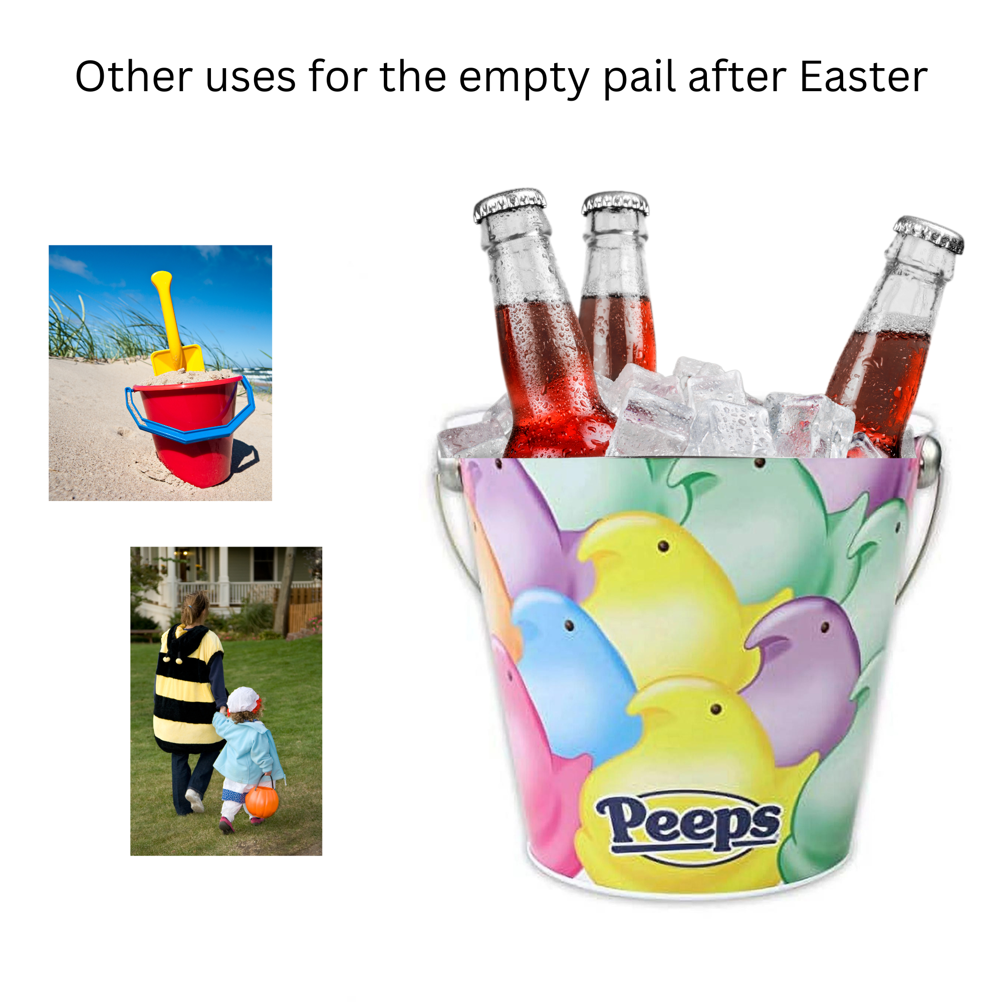 Peeps Tin Easter Basket/Bucket Chicks Bunnies