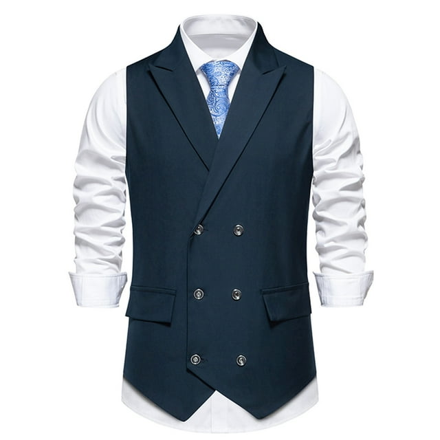 Dvkptbk Hommes Uni Mode avec Poches Bouton Col Rabattu Débardeurs Hauts Blouse en Liquidation