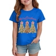 thumbnail image 5 of Girls Christmas Cute Bow Flower Printed Short Sleeve T Shirt Casual Fashion Simple Daily Wear Tops [CHSJU], 5 of 6