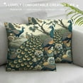 thumbnail image 3 of YANMS Chinoiserie Oriental Chinese Peacock Floral Botanical Pillow Covers Decorative Preppy Throw Pillowcase Couch Cushion Cover for Home Decor Living Room Bedroom College Dorm Bed Car, 3 of 5