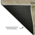 thumbnail image 7 of HomeRoots 678424 9 x 12 ft. Taupe, Green & Rust Striped Washable Machine Made Rectangle Area Rug with UV Protection, 7 of 7