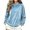 Sky Blue, variant on XUNKUSGA Mock Neck Sweatshirt Soft Velvet Sweatshirt for Women Casual Loose Pullover Top Classic Solid Color Long Sleeve Warm Fall Winter Tops for Women with Pockets S