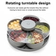 thumbnail image 4 of PrimeGo Divided Spin Serving Tray for Snack Dips Party Appetizers Rotating Snack Box Container with Lid Flower Shape Multi-Compartment Susan Organizer for Kitchen Travel Picnic, 4 of 7