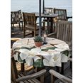 thumbnail image 2 of Outdoor Tablecloth with Umbrella Hole for Patio/Picnic/Party/Camping, Spring Floral Waterproof Table Cloth Round Cover Washable, White Magnolia Flowers Barn Door Farmhouse Beige (Dia 54"), 2 of 8