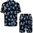 thumbnail image 3 of PRIYAL Men's Short Sleeve Pajama Sets Button Down Collar Sleepwear Soft Lounge Pjs Set Lightweight Men's Outfits, 3 of 9