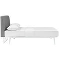 thumbnail image 4 of Modern Contemporary Urban Design Bedroom Queen Size Platform Bed Frame, Grey White Gray, Fabric Wood, 4 of 5