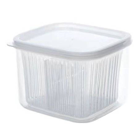 

2 Layer Plastic Drain Sealed Fresher Storage Box Onion Ginger Garlic Food Storage Case Food Container A
