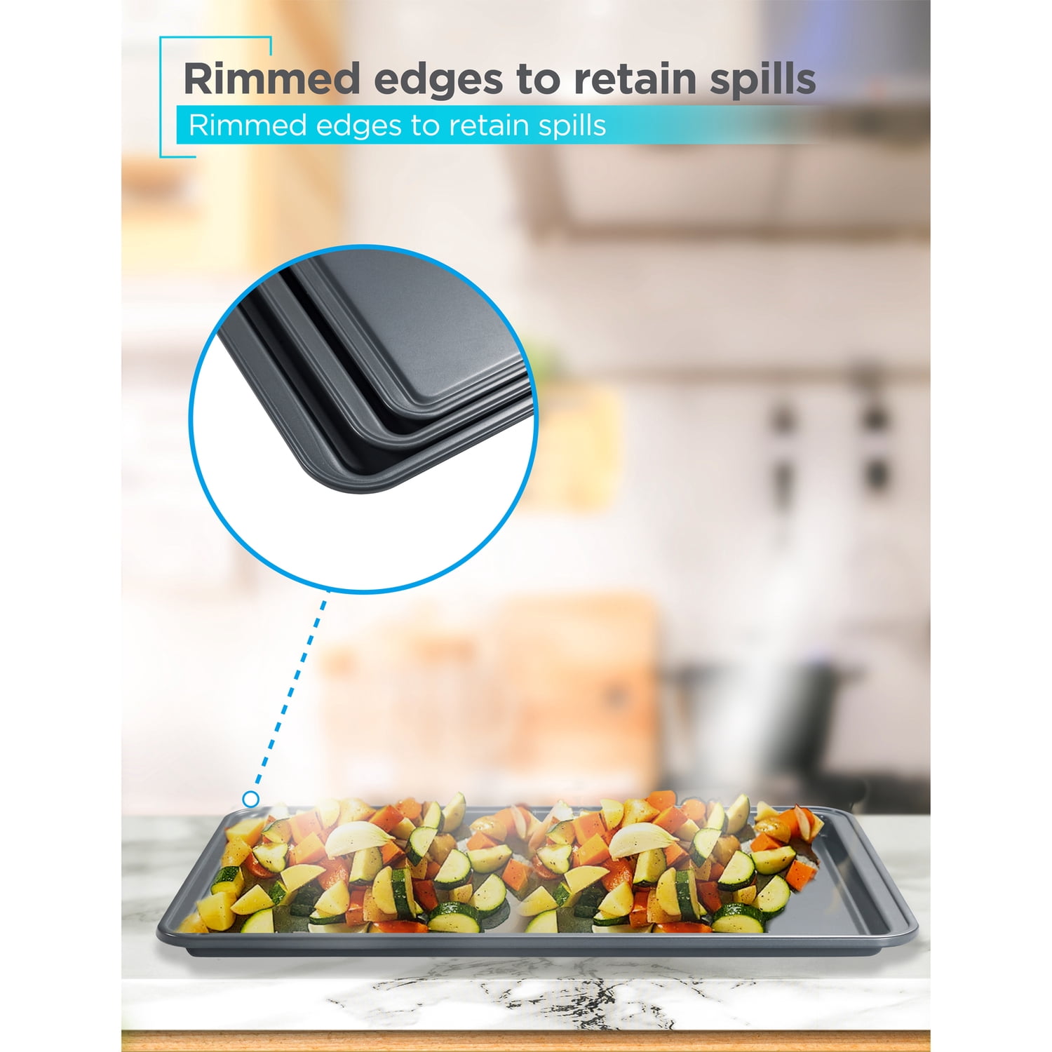 BLACK+DECKER 3-Piece Carbon Steel Baking Sheet Set