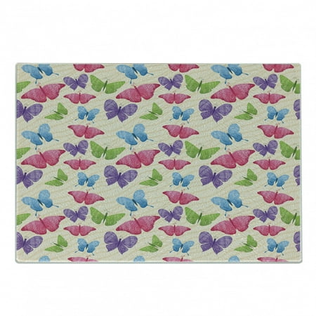 

Modern Cutting Board Colorful Butterflies in Vibrant Tones Moths Wings Girls Design Decorative Tempered Glass Cutting and Serving Board Small Size Multicolor by Ambesonne