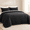 Black-Full/Queen (90" X 92"), variant on Cross-quilt Set King Size Cream White