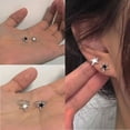 thumbnail image 2 of Pendientes de plata 925 con forma de pentagrama irregular, clip para la oreja, pendientes asimétricos de estrella de cinco puntas Super Flash para hombres y mujeres, pendientes de circonita, 2 of 6