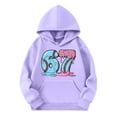 thumbnail image 4 of CAIXIA Funny Hoodies for Kids 67 Six Seven 67 Sweatshirt Meme Long Sleeve Fleece Boys Pullover Casual Fashion Fall Winter,Purple, 4 of 4