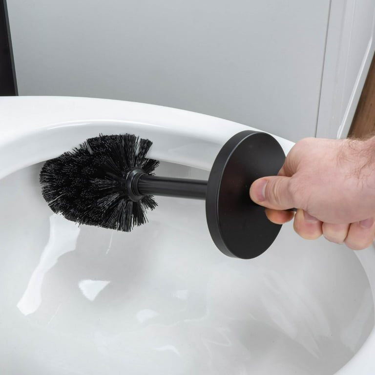Black Toilet Brush with Canister 2-Pack 