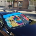 thumbnail image 3 of 3D Hippie Cat Tie Dye Windshield Sunshade Universal Fit Cars Suv Truck, 3 of 6
