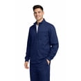 thumbnail image 2 of M&M SCRUBS Men’s Scrub Jacket Zip Front – Stretch Medical Warm-Up Jacket with 5 Pockets, ID Loop (True Navy Blue, Small), 2 of 8