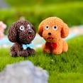 thumbnail image 3 of Toystoory Decoraciones Perro Teddy Resina Miniaturas Adornos Estatua Cachorro Paisaje Micro Dormitorio Animal Fabricación Creativa Artesanía Naranja, 3 of 6