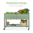 thumbnail image 4 of Best Choice Products Raised Garden Bed 48x24x32in Mobile Elevated Planter w/ Wheel Locks, Shelf, Liner - Sage, 4 of 8