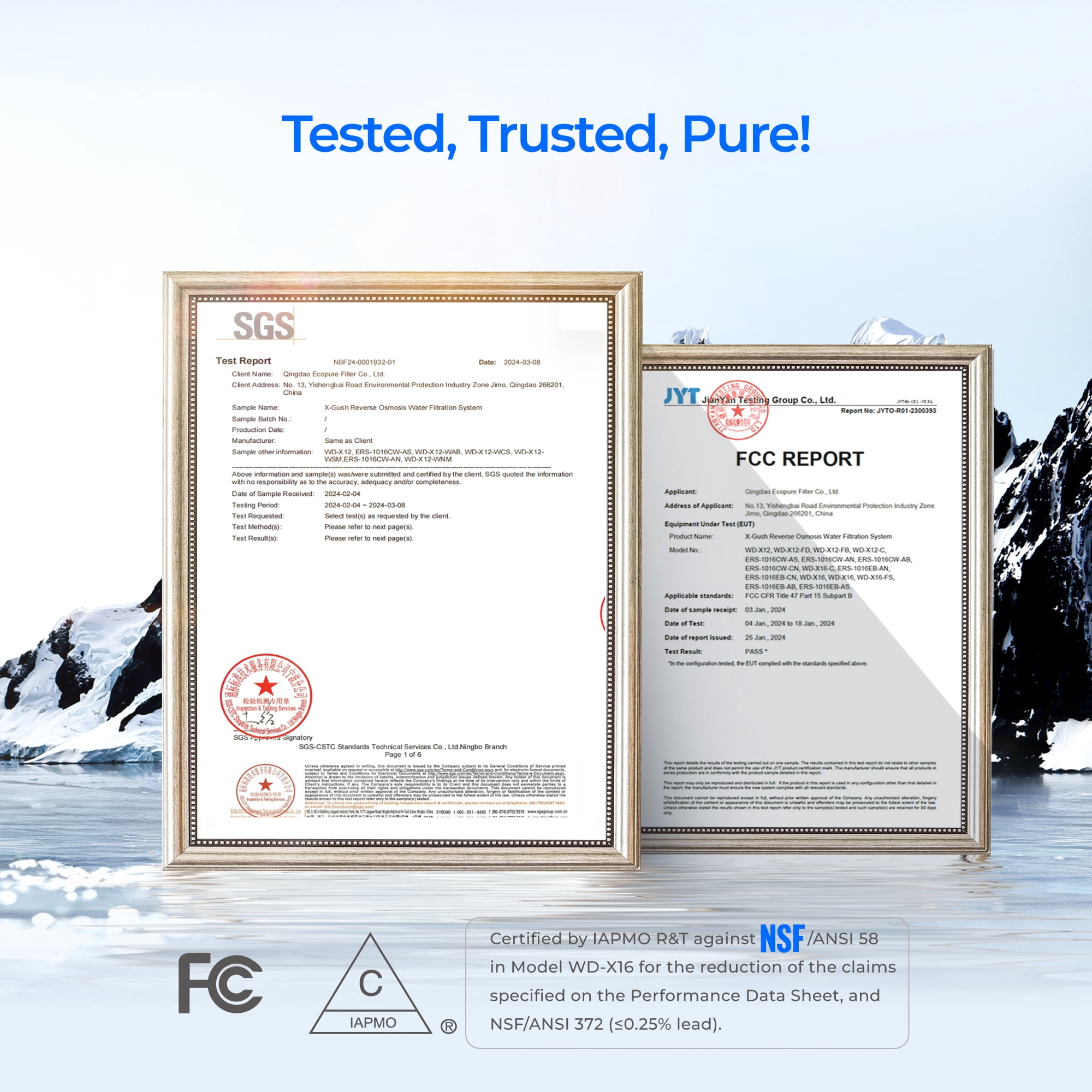 Waterdrop WD-X12-F3 Filter, Replacement for WD-X12-Basic & WD-X12-Alkaline & WD-X12-PRO 1200 GPD Reverse Osmosis System, 24-month Lifetime, Reduce PFAS