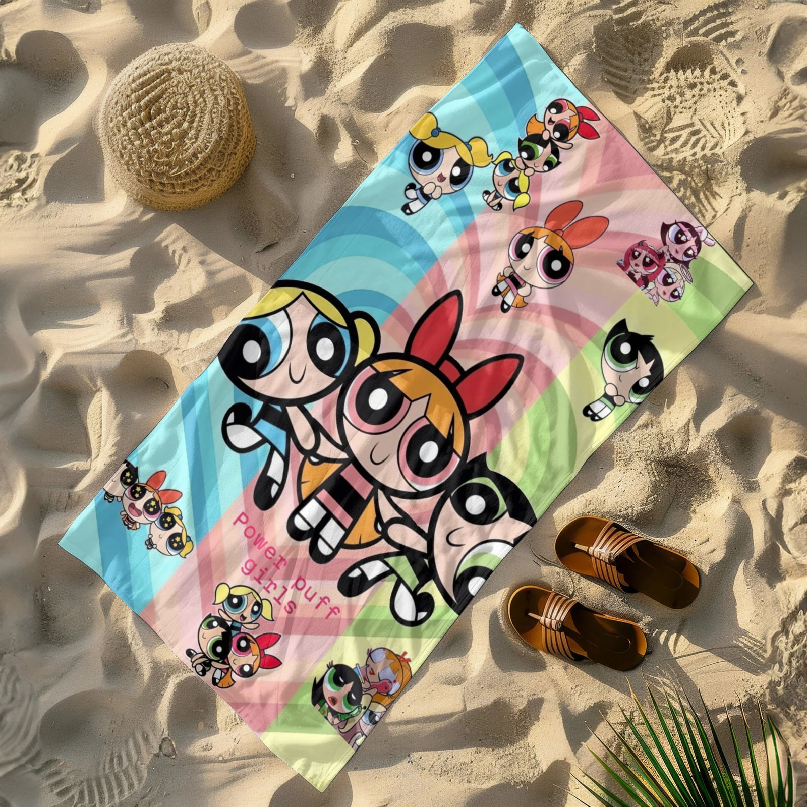 Powerpuff Girls Gifts Beach Towel for Women Girl Birthday Inspired Fan Bath Outdoor Music Lover
