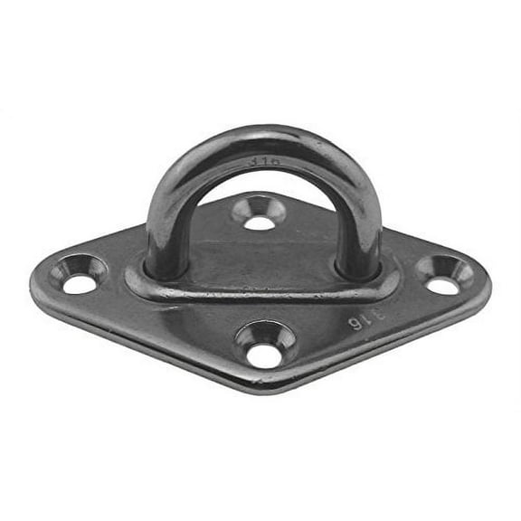 US Stainless Stainless Steel 316 Diamond Pad Eye 1/4" (2.5" x 1.5") 6mm (65mm x 40mm) Marine Grade