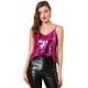 thumbnail image 1 of INSPIRE CHIC Camisola Brillante Con Lentejuelas Del Día De San Patricio Para Mujer Club Party Sparkle Cami Top Color Oro fusia S, 1 of 6
