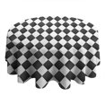 thumbnail image 4 of Black and White Checkerboard Checkered Pattern Round Tablecloth 60"x60",Wrinkle Wipeable Table Cloth for Kitchen Dining Room Picnic Patio Party, 4 of 6