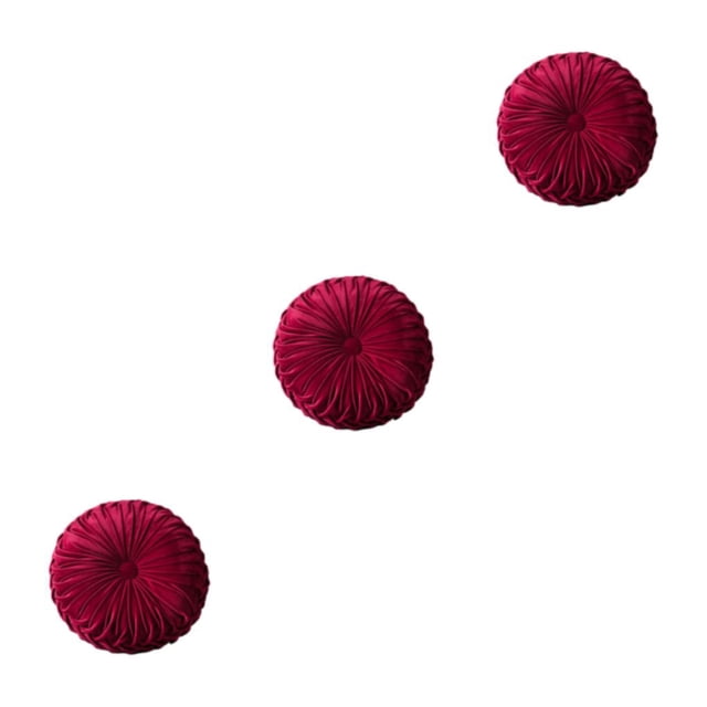 mmirethe Polyester Comfortable And Soft Throw Pillow For Decorative Touch Soft And Comfortable Cushion Pillow Wine-red 35CM 3Set