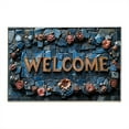 thumbnail image 4 of Hearth & Gear 3D Floral Print Doormat Set Modern Bath Rug And Entryway Carpet With High Absorbency Machine Washable Floor Mat For Bathroom Front Door Indoor D Fringe Plaid Blanket Blanket Cute Hand, 4 of 4