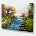 thumbnail image 3 of Designart ' Traditional Bulgarian River and House ' Lake House Canvas Wall Art Print, 3 of 4