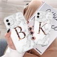thumbnail image 2 of Funda de teléfono de moda con letra inicial AZ para iPhone 13 Pro Max 11 Pro Max 12 Pro Max 12 Mini 13MiniLuxury, funda suave con textura de mármol Deng Xun unisex, 2 of 2