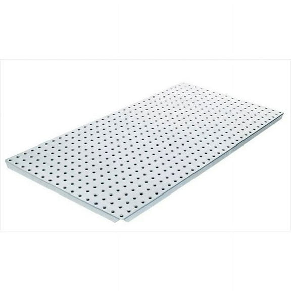 Alligator Board ALGBRD16x32PTD-SLV Silver Powder Coated Metal Pegboard Panels with Flange - Pack of 2