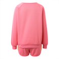 thumbnail image 4 of Women's 2 Piece Shorts Sets Fashion Rainbow Stripe Print Long Sleeve Sweatshirts Fall Winter Comfy Casual Loose Vacation Suits, 4 of 6